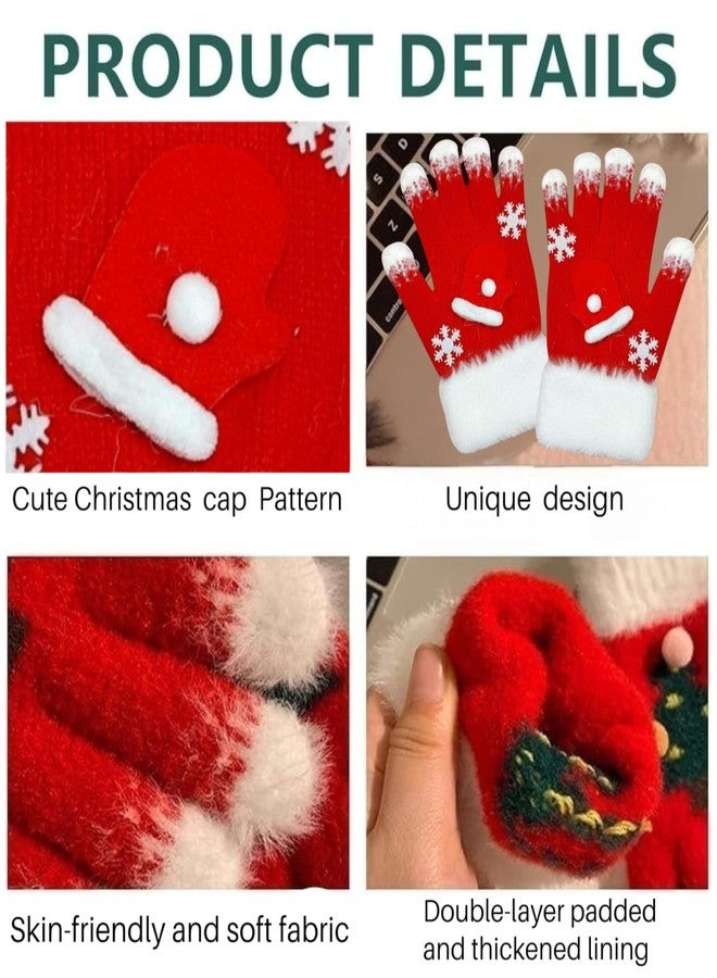 Tera13 TERA 13 Christmas Gloves With Festive Santa Claus And Snowflakes Design, Ultra-Soft Knit Material, Seasonal & Party Favour, Winter Gloves For Kids, Perfect For 5-12 Years, Xmas Return Gift (1 Pair) - Image 5